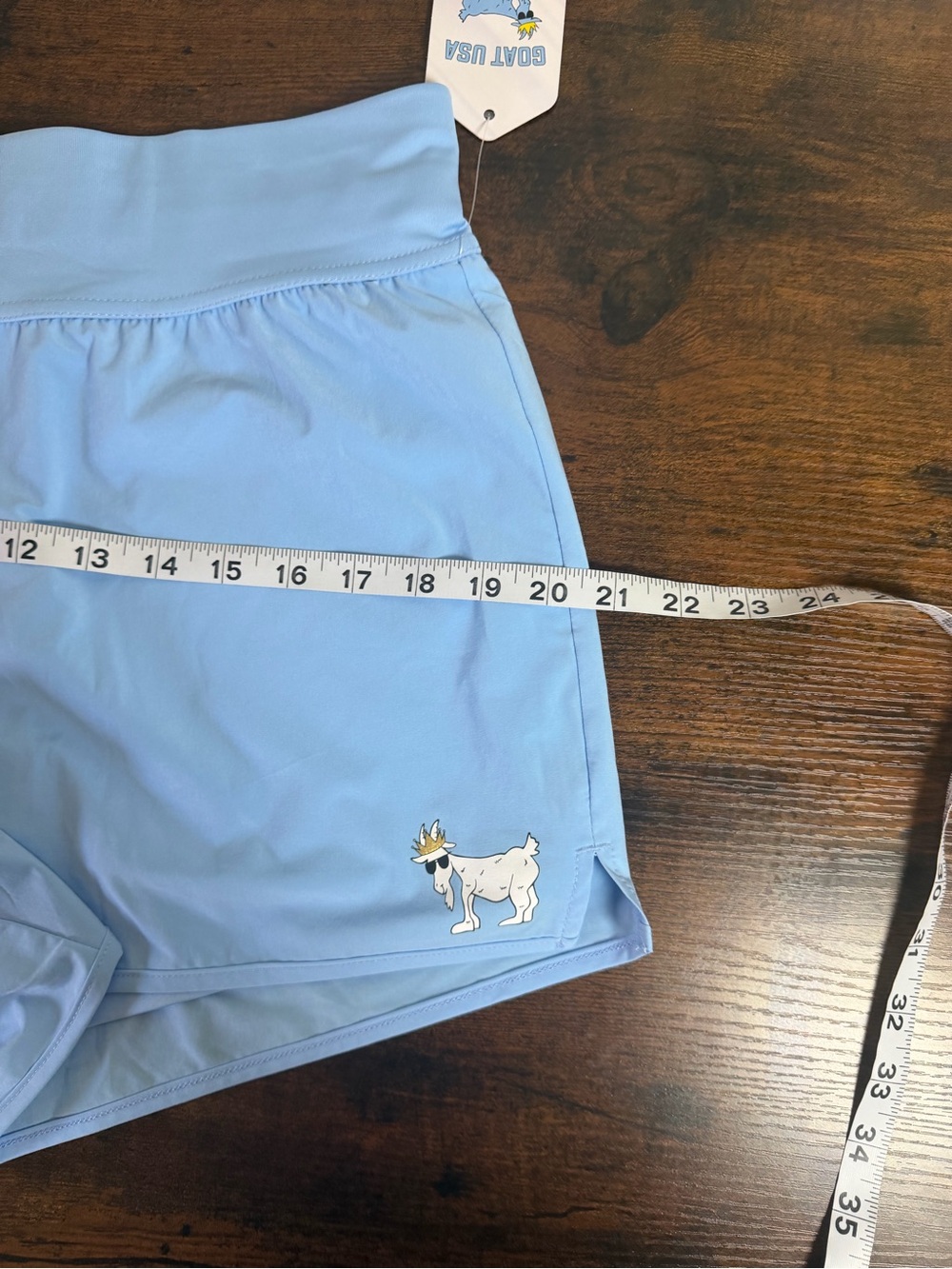 GOAT USA Women's Performance Athletic Running Shorts Light Blue NWT Size Large - Picture 5 of 12